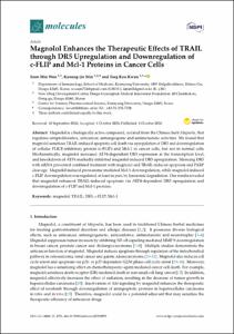 Magnolol Enhances the Therapeutic Effects of TRAIL through DR5 Upregulation and Downregulation of c-FLIP and Mcl-1 Proteins in Cancer Cells