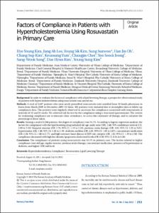 Factors of Compliance in Patients with Hypercholesterolemia Using Rosuvastatin in Primary Care