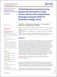 A Brief Telephone Severity Scoring System and Therapeutic Living Centers Solved Acute Hospital-Bed Shortage during the COVID-19 Outbreak in Daegu, Korea