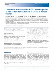 The effects of obesity and HER-2 polymorphisms as risk factors for endometrial cancer in Korean women