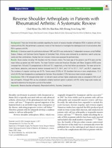 Reverse Shoulder Arthroplasty in Patients with Rheumatoid Arthritis: A Systematic Review