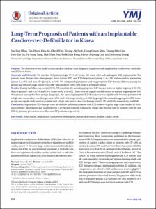 Long-Term Prognosis of Patients with an Implantable Cardioverter-Defibrillator in Korea.