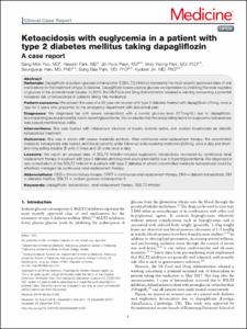 Ketoacidosis with euglycemia in a patient with type 2 diabetes mellitus taking dapagliflozin