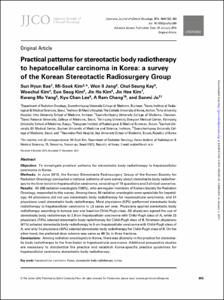 Practical patterns for stereotactic body radiotherapy to hepatocellular carcinoma in Korea: a survey of the Korean Stereotactic Radiosurgery Group