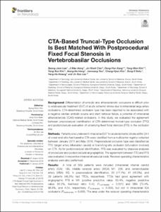 CTA-Based Truncal-Type Occlusion Is Best Matched With Postprocedural Fixed Focal Stenosis in Vertebrobasilar Occlusions