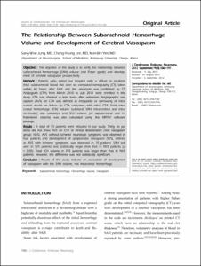 (The)relationship between subarachnoid hemorrhage volume and development of cerebral vasospasm