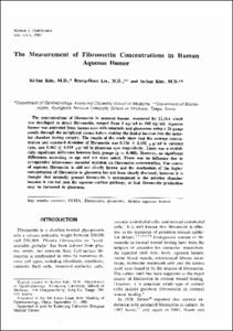 The measurement of fibronectin concentrations in human aqueous humor