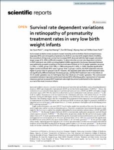 Survival rate dependent variations in retinopathy of prematurity treatment rates in very low birth weight infants