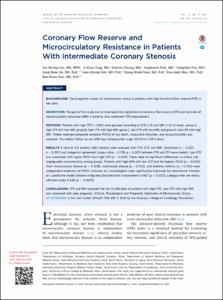 Coronary Flow Reserve and Microcirculatory Resistance in Patients With Intermediate Coronary Stenosis.