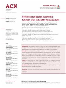 Reference ranges for autonomic function tests in healthy korean adults