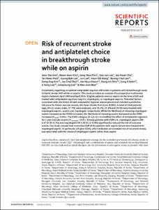 Risk of recurrent stroke and antiplatelet choice in breakthrough stroke while on aspirin