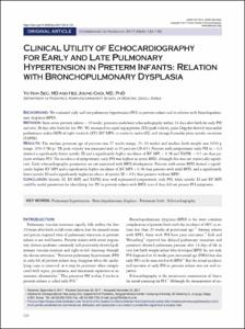 Clinical utility of echocardiography for early and late pulmonary hypertension in preterm infants: Relation with bronchopulmonary dysplasia