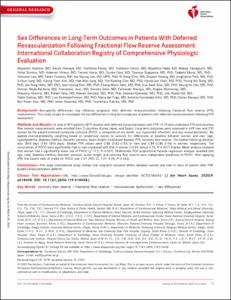 Sex Differences in Long-Term Outcomes in Patients With Deferred Revascularization Following Fractional Flow Reserve Assessment: International Collaboration Registry of Comprehensive Physiologic Evaluation