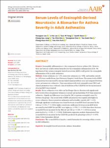Serum Levels of Eosinophil-Derived Neurotoxin: A Biomarker for Asthma Severity in Adult Asthmatics