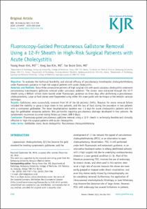 Fluoroscopy-Guided Percutaneous Gallstone Removal Using a 12-Fr Sheath in High-Risk Surgical Patients with Acute Cholecystitis