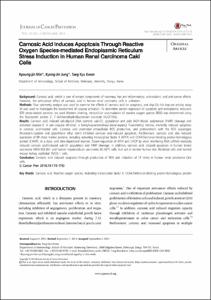 Carnosic Acid Induces Apoptosis Through Reactive
Oxygen Species-mediated Endoplasmic Reticulum Stress Induction in Human Renal Carcinoma Caki Cells