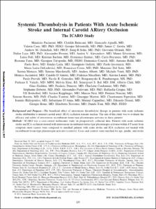Systemic Thrombolysis in Patients With Acute Ischemic Stroke and Internal Carotid ARtery Occlusion
The ICARO Study