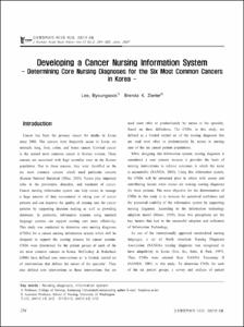 암 간호정보체계 개발;한국 6대 암 환자의 핵심간호진단