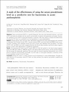 A study of the effectiveness of using the serum procalcitonin level as a predictive test for bacteremia in acute pyelonephritis
