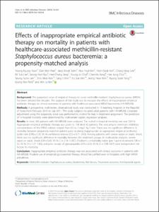 Effects of inappropriate empirical antibiotic therapy on mortality in patients with healthcare-associated methicillin-resistant Staphylococcus aureus bacteremia: a propensity-matched analysis