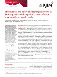 Effectiveness and safety of elbasvir/grazoprevir in Korean patients with hepatitis C virus infection: a nationwide real-world study