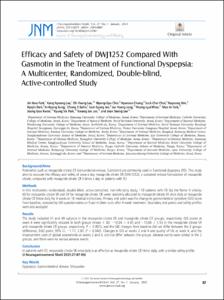 Efficacy and Safety of DWJ1252 Compared With Gasmotin in the Treatment of Functional Dyspepsia: A Multicenter, Randomized, Double-blind, Active-controlled Study