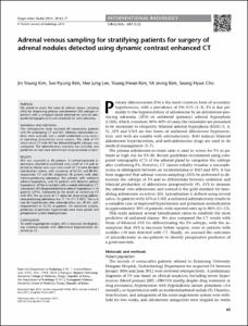 Adrenal venous sampling for stratifying patients for surgery of
adrenal nodules detected using dynamic contrast enhanced CT
