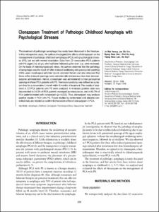 Clonazepam Treatment of Pathologic Childhood Aerophagia with Psychological Stresses