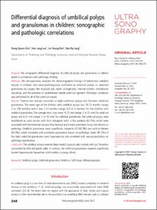 Differential diagnosis of umbilical polyps and granulomas in children: sonographic and pathologic correlations
