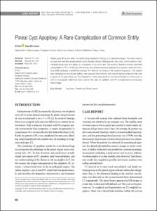 Pineal Cyst Apoplexy: A Rare Complication of Common Entity