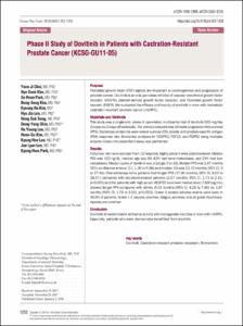 Phase II Study of Dovitinib in Patients with Castration-Resistant Prostate Cancer (KCSG-GU11-05)