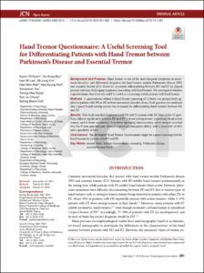 Hand Tremor Questionnaire: A Useful Screening Tool for Differentiating Patients with Hand Tremor between Parkinson’s Disease and Essential Tremor