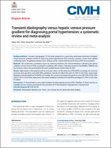 Transient elastography versus hepatic venous pressure gradient in diagnosing portal hypertension : a systematic review and meta-analysis