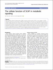 The cellular function of SCAP in metabolic signaling