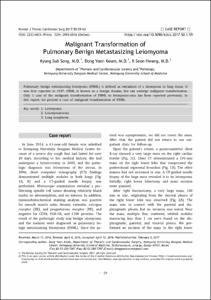 Malignant Transformation of Pulmonary Benign Metastasizing Leiomyoma