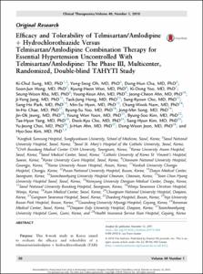 Efficacy and Tolerability of Telmisartan/Amlodipine + Hydrochlorothiazide Versus Telmisartan/Amlodipine Combination Therapy for Essential Hypertension Uncontrolled With Telmisartan/Amlodipine: The Phase III, Multicenter, Randomized, Double-blind TAHYTI Study