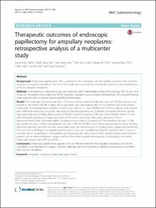 Therapeutic outcomes of endoscopic papillectomy for ampullary neoplasms: retrospective analysis of a multicenter study