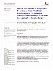 Clinical Implications of Preoperative Nonvalvular Atrial Fibrillation with Respect to Postoperative Cardiovascular Outcomes in Patients Undergoing Non-Cardiac Surgery