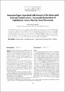 Amaurosis Fugax Associated with Stenosis of the Intracranial Internal Carotid Artery: Successful Restoration of Ophthalmic Artery Flow by Stent Placement