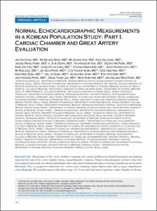 Normal Echocardiographic Measurements in a Korean Population Study: Part I. Cardiac Chamber and Great Artery Evaluation