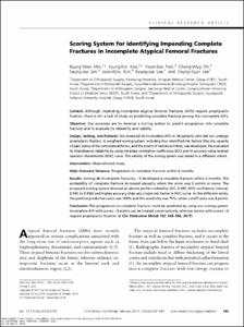 Scoring System for Identifying Impending Complete Fractures in Incomplete Atypical Femoral Fractures