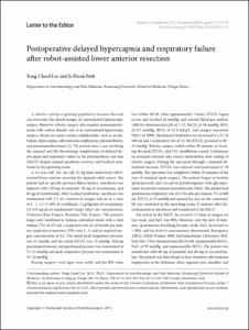 Postoperative delayed hypercapnia and respiratory failure after robot-assisted lower anterior resection