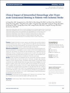 Clinical Impact of Intracerebral Hemorrhage After Hyperacute Extracranial Stenting in Patients With Ischemic Stroke