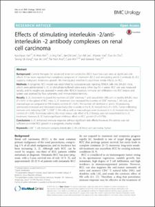Effects of stimulating interleukin -2/antiinterleukin -2 antibody complexes on renal cell carcinoma