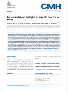 Current status and strategies for hepatitis B control in Korea