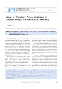 Impact of Myenteric Plexus Alterations on Diabetes Related Gastrointestinal Dysmotility