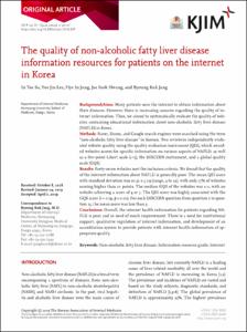 The Quality of Non-Alcoholic Fatty Liver Disease Information Resources for Patients on the Internet in Korea