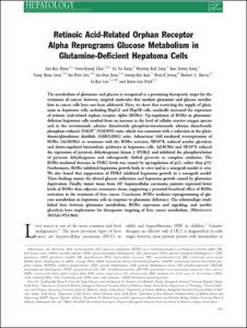 Retinoic Acid-Related Orphan Receptor
Alpha Reprograms Glucose Metabolism in
Glutamine-Deficient Hepatoma Cells