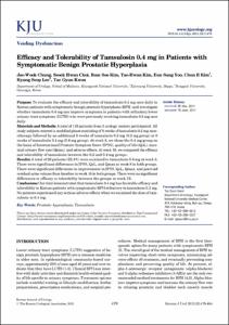 Efficacy and Tolerability of Tamsulosin 0.4 mg in Patients with Symptomatic Benign Prostatic Hyperplasia