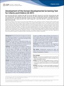 Development of the Korean Developmental Screening Test for Infants and Children (K-DST)